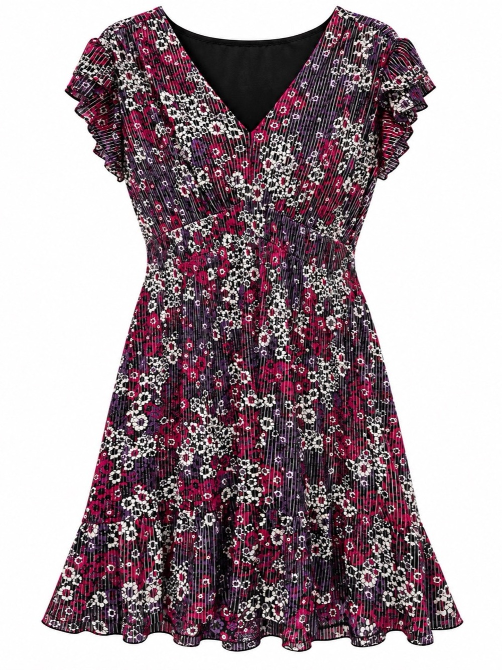 Michael Kors Whimsical Floral Pleated Fit Flare Cottagecore Dress Size L